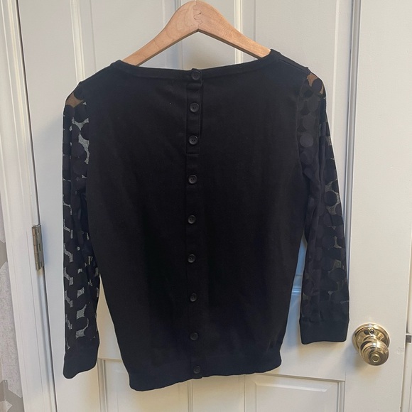 Anthropologie Dotted Sheer Sleeved Sweater - Picture 8 of 9